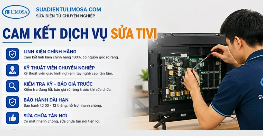 Cam kết dịch vụ sửa tivi Uy tín tại Sửa Điện Tử Limosa