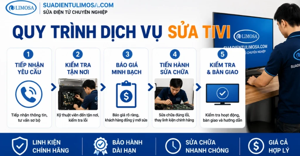 Quy trình dịch vụ sửa tivi tại Sửa Điện Tử Limosa