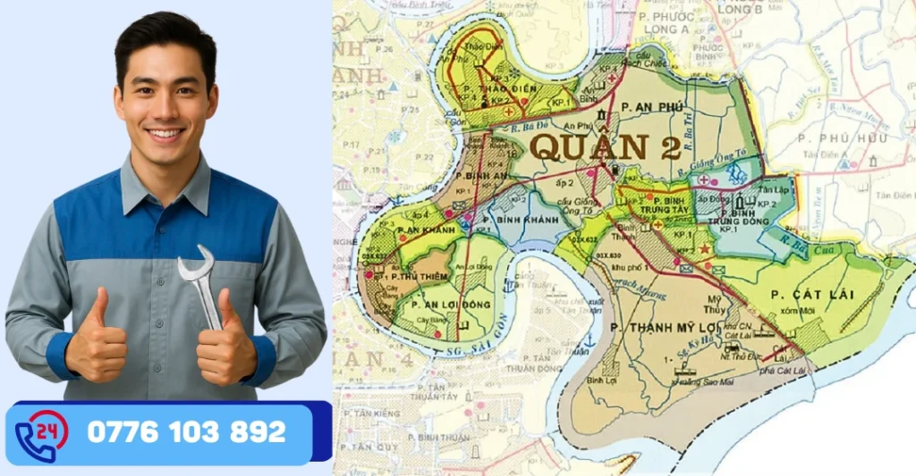 Thợ sửa chữa tận nơi tại khu vực Quận 2, TPHCM