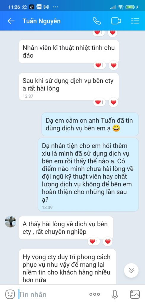 phản hồi khách hàng