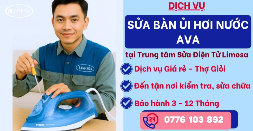 Sửa Bàn Ủi Hơi Nước Ava tại Sửa Điện Tử Limosa