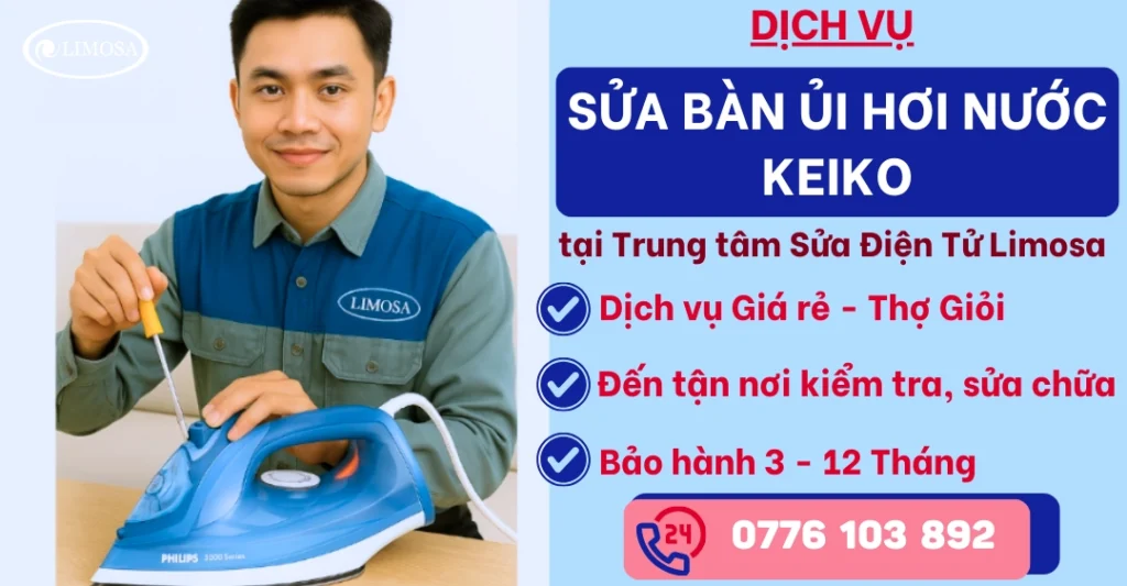 Sửa Bàn Ủi Hơi Nước Keiko tại Sửa Điện Tử Limosa