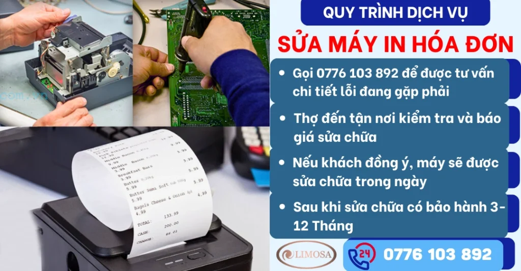 Quy trình dịch vụ sửa máy in hoá đơn tại Sửa Điện Tử Limosa