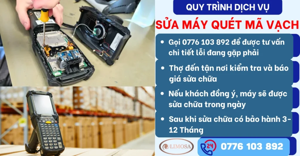 Quy trình dịch vụ sửa máy quét mã vạch