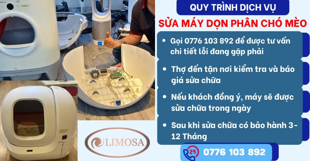 Quy trình Sửa Máy Dọn Phân Chó Mèo Tại Sửa Điện Tử Limosa
