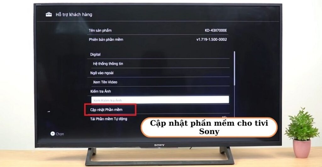 Cập nhật phần mềm cho tivi Sony