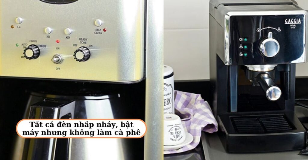 Máy pha cà phê không nóng do bật máy nhưng không sử dụng