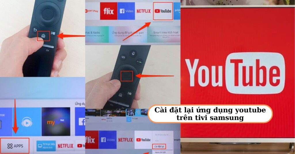 Sửa lỗi tivi samsung không vào được youtube giao diện Tizen OS