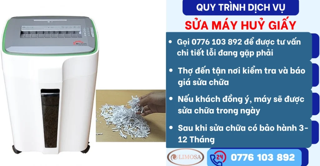Quy trình dịch vụ sửa máy huỷ giấy tại Sửa Điện Tử Limosa