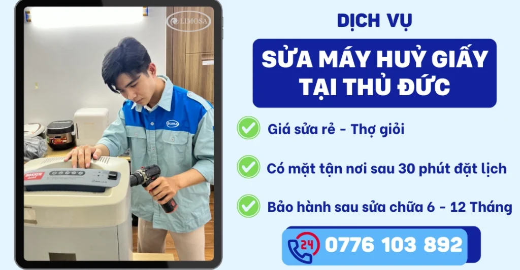 Sửa máy huỷ giấy tại Thủ Đức của Sửa Điện Tử Limosa