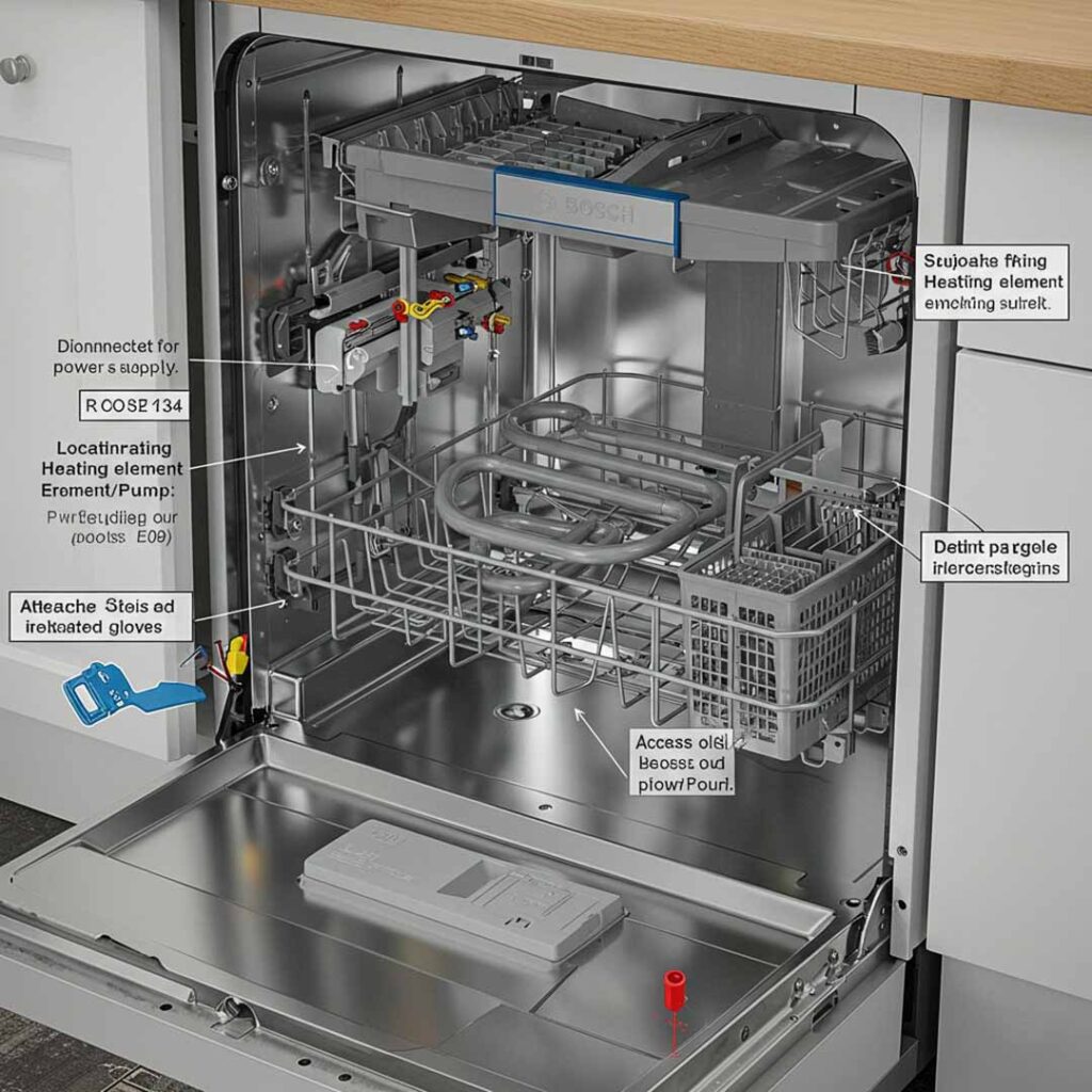 Hướng dẫn 5 bước sửa lỗi E09 máy rửa bát Bosch tại nhà an toàn