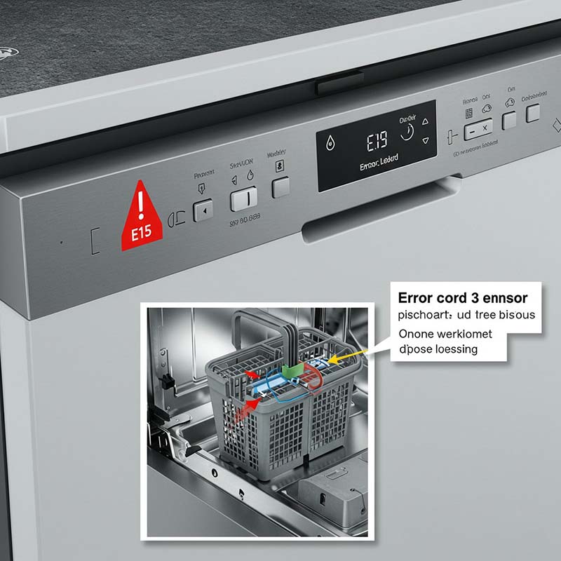 Lỗi E15 máy rửa bát Bosch là gì?
