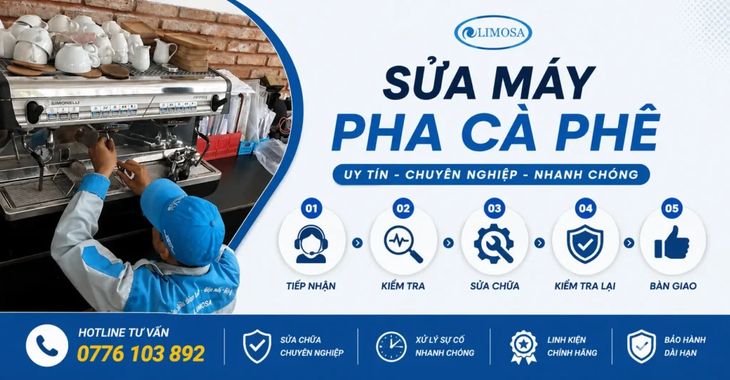 Quy trình dịch vụ sửa máy pha cà phê tại Sửa Điện Tử Limosa