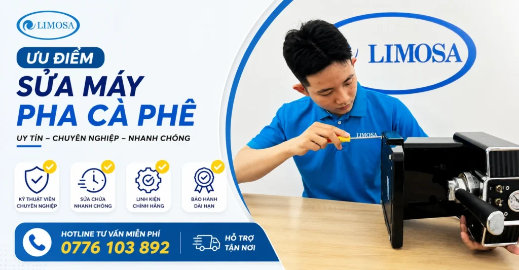 ưu điểm dịch vụ sửa máy pha cà phê tại Sửa Điện Tử Limosa