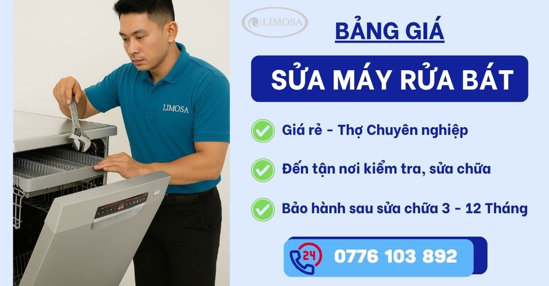 Sửa máy rửa bát chuyên nghiệp, giá rẻ