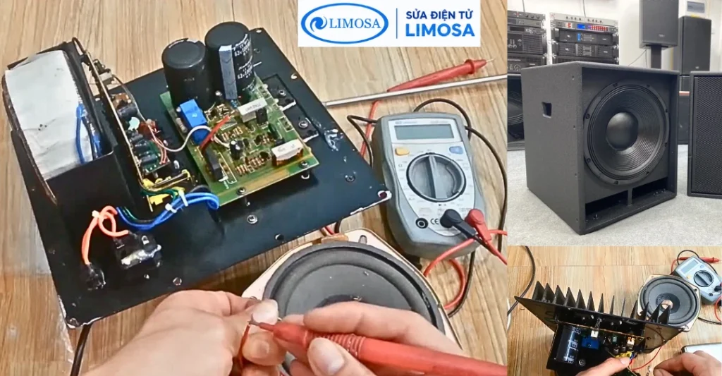 Hình thực tế sửa loa sub tại Sửa Điện Tử Limosa