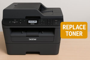 máy in Brother MFC L2701DW báo lỗi Replace Toner