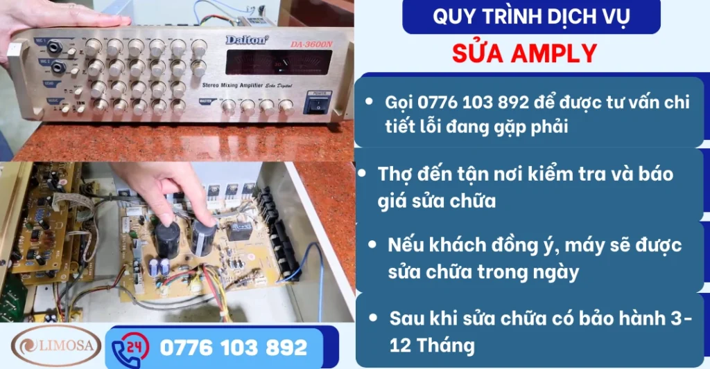 Quy trình dịch vụ sửa amply Chuyên nghiệp