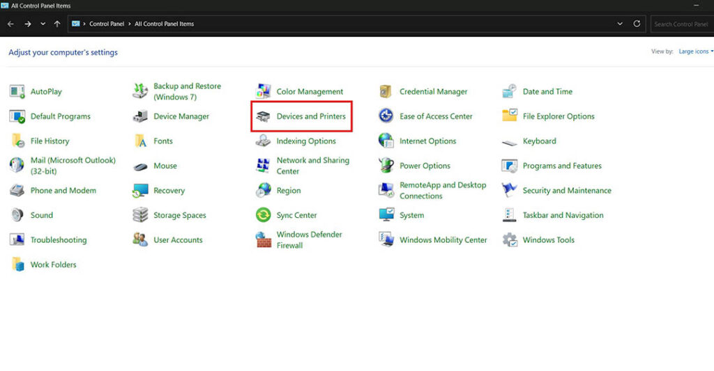 máy in nhận lệnh chậm