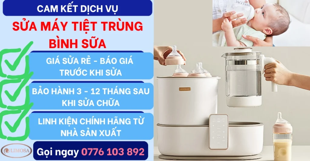 cam kết dịch vụ sửa máy tiết trùng bình sữa tại Sửa Điện Tử Limosa