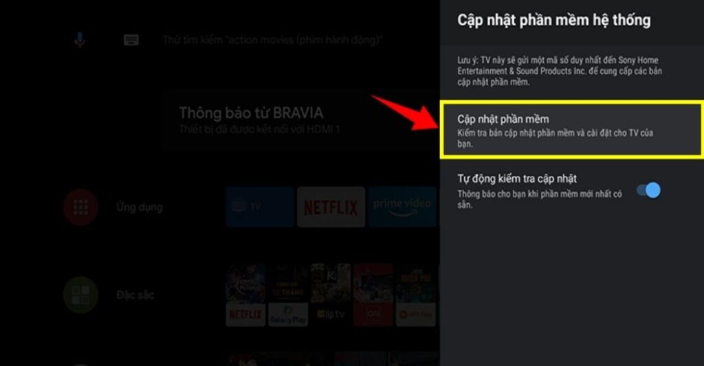 Cập nhật phần mềm (firmware) tivi Sony lên phiên bản mới nhất