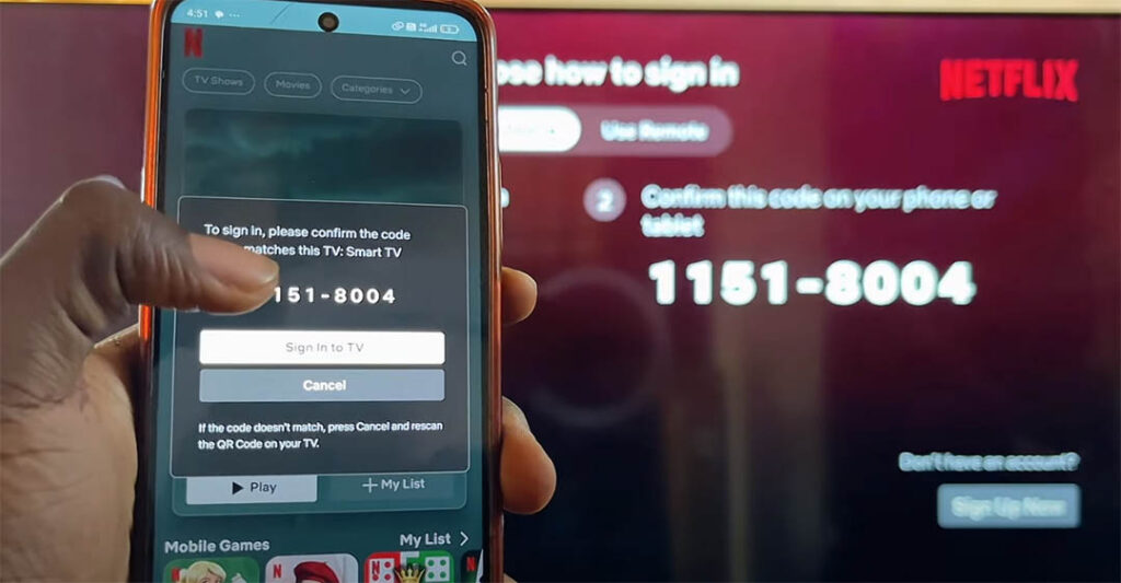 cách đăng nhập Netflix trên TV bằng điện thoại