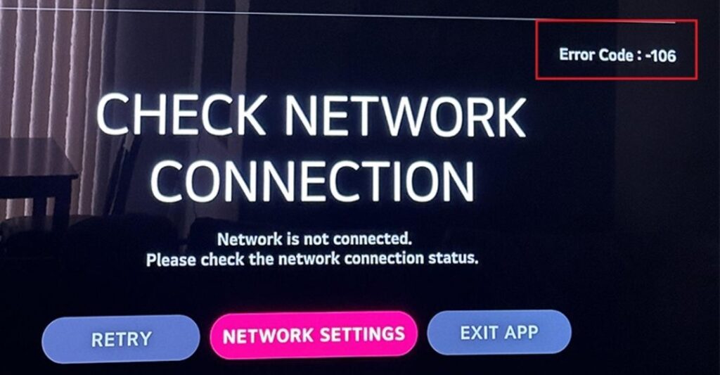 Mã lỗi 106 (Kết nối internet yếu)