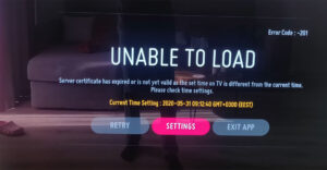 mã lỗi 201 trên tivi LG