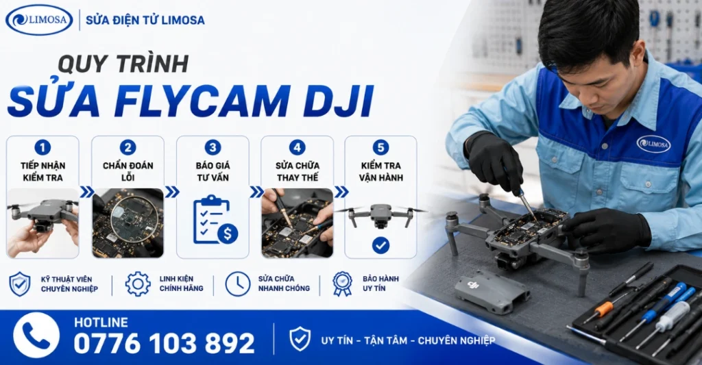 Quy trình dịch vụ Sửa Flycam tại Sửa Điện Tử Limosa