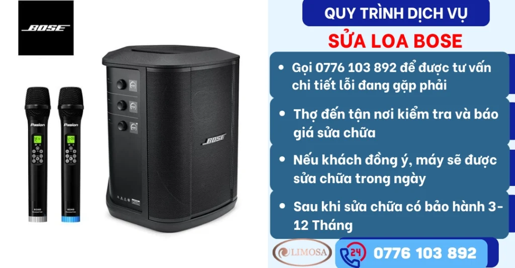 Quy trình dịch vụ sửa loa Bose tại Sửa Điện Tử Limosa