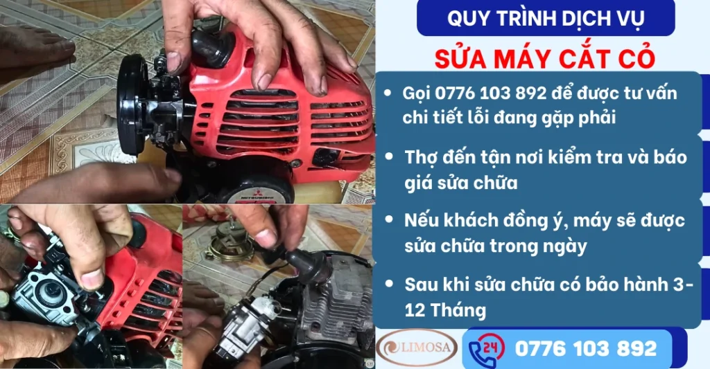 Quy trình dịch vụ sửa máy cắt cỏ tại Sửa Điện Tử Limosa