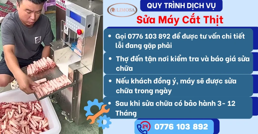 Quy trình dịch vụ sửa máy cắt thịt - Chuyên nghiệp