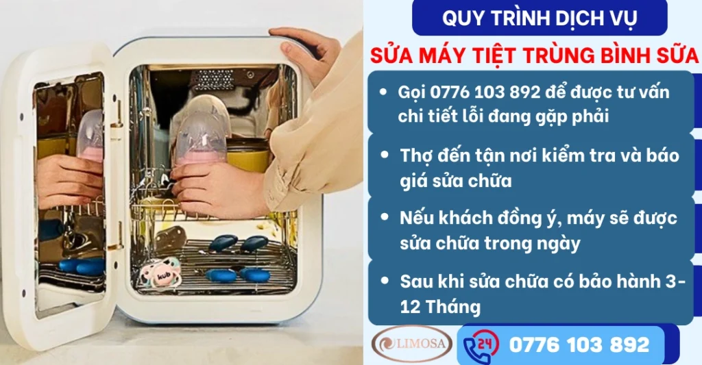 Quy trình dịch vụ sửa máy tiết trùng bình sữa tại Sửa Điện Tử Limosa