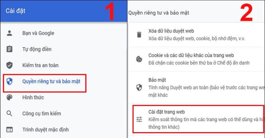 Tắt quảng cáo cá nhân hóa qua cài đặt quyền riêng tư Google