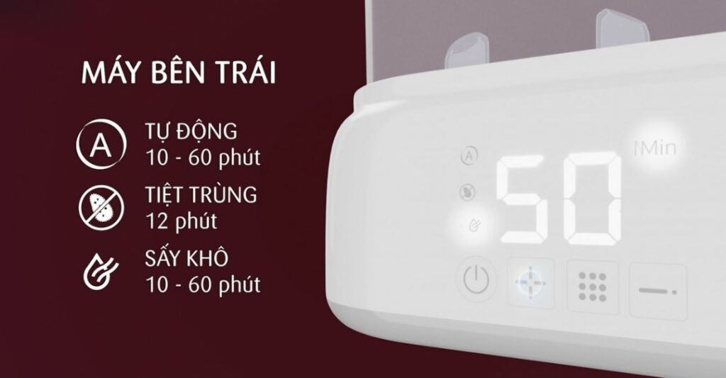 Cách sử dụng máy Fatz Multimax 2 bên trái: tiệt trùng, sấy khô, hâm nóng & nấu chậm