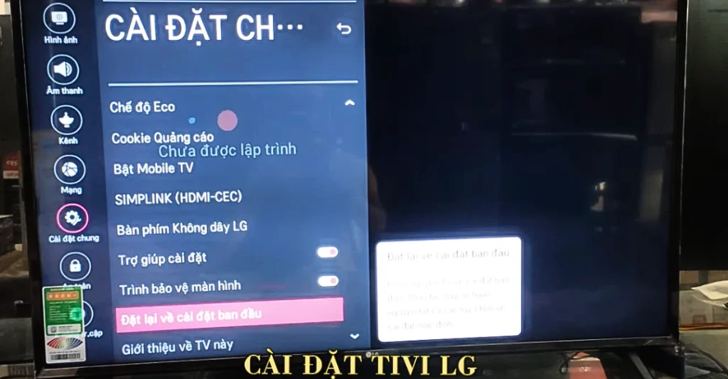 Cài đặt lại Tivi LG bị lỗi chưa được lập trình