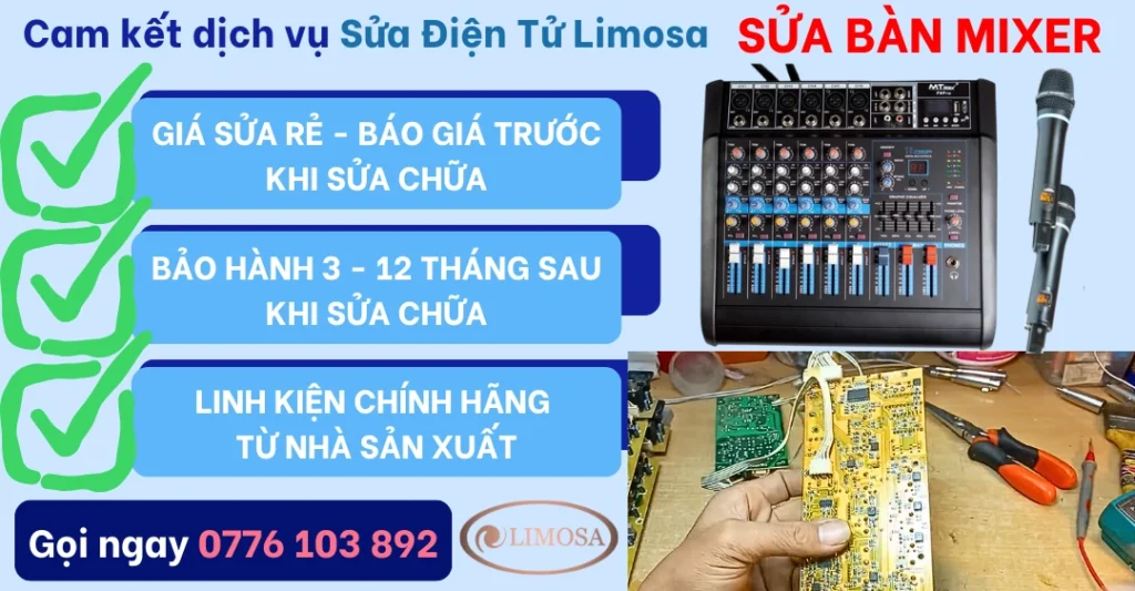Cam kết dịch vụ sửa bàn Mixer