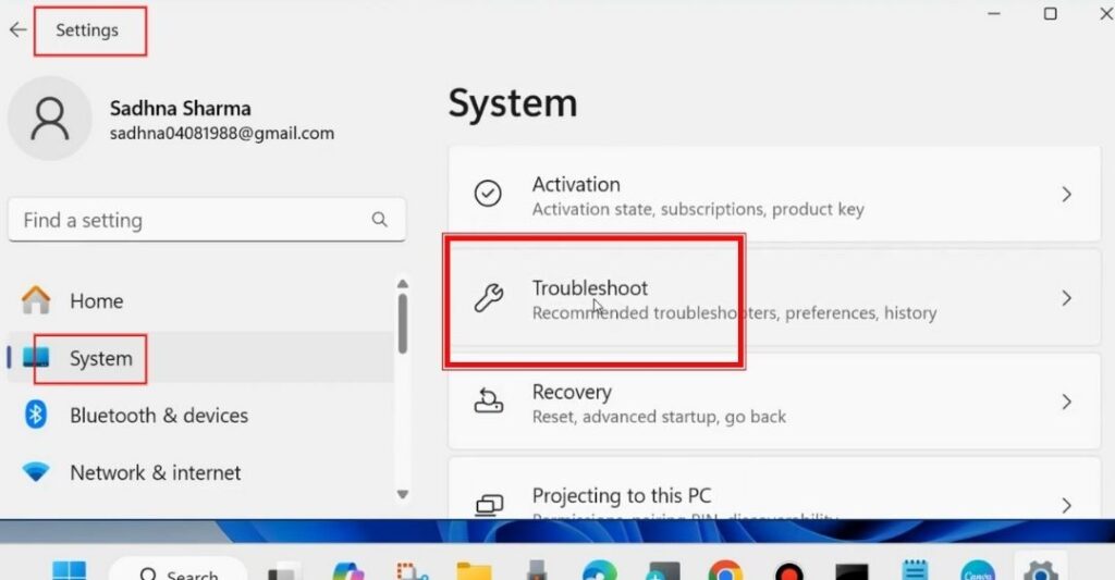 Chọn Troubleshoot