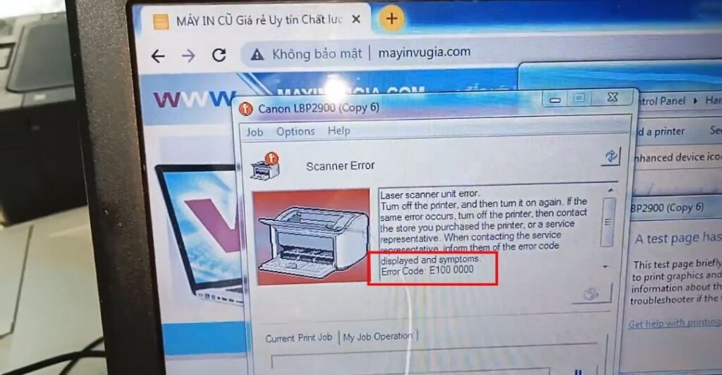 Dấu hiệu nhận biết lỗi E100 000