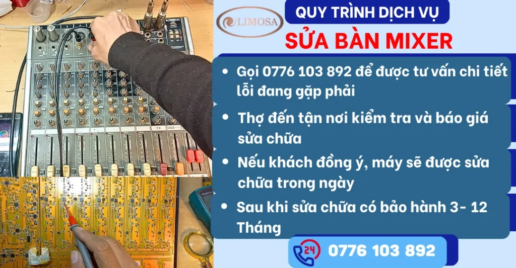 Quy trình dịch vụ sửa bàn Mixer