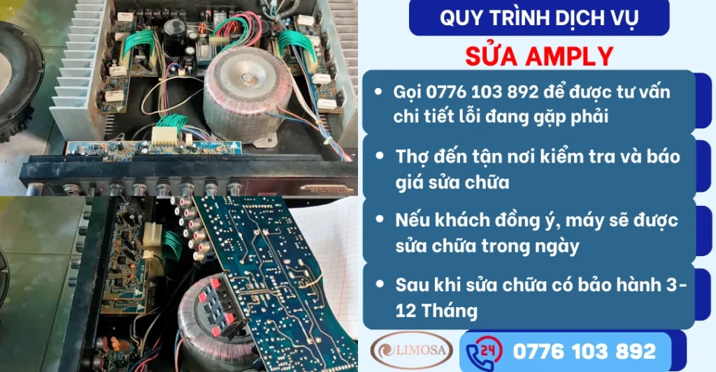 Quy trình sửa amply chuyên nghiệp của Sửa Điện Tử Limosa
