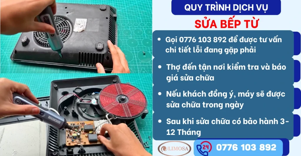 Quy trình dịch vụ sửa bếp từ tại Sửa Điện Tử Limosa