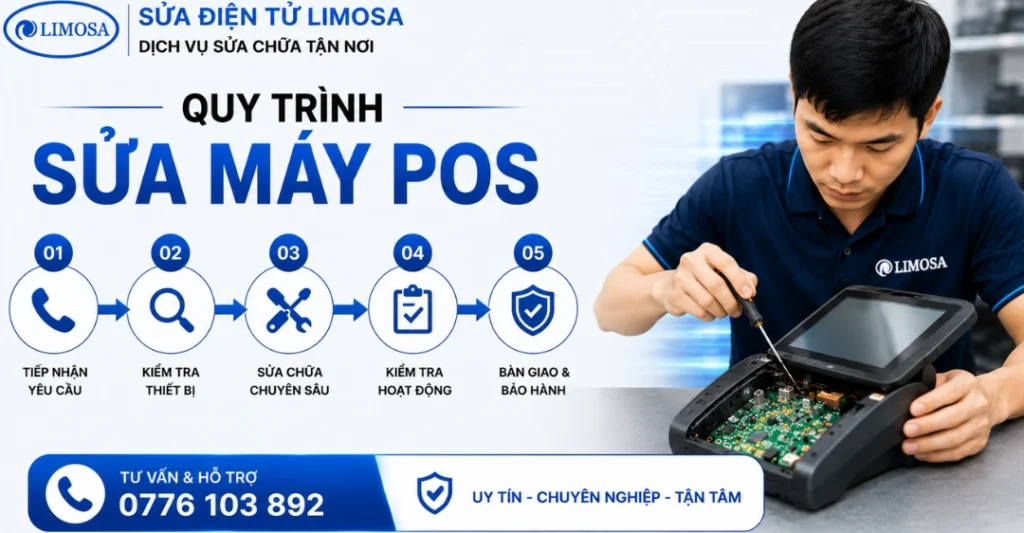 Quy trình dịch vụ sửa máy Pos tại Sửa Điện Tử Limosa