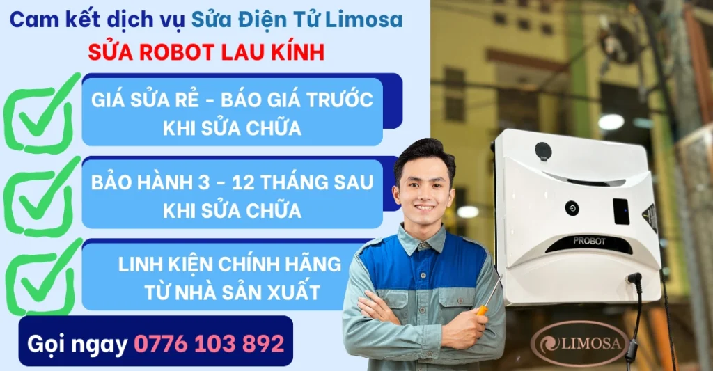 Cam kết dịch vụ sửa robot lau kính