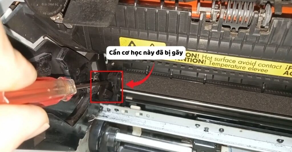 cần cơ học này bị gãy hoặc lệch