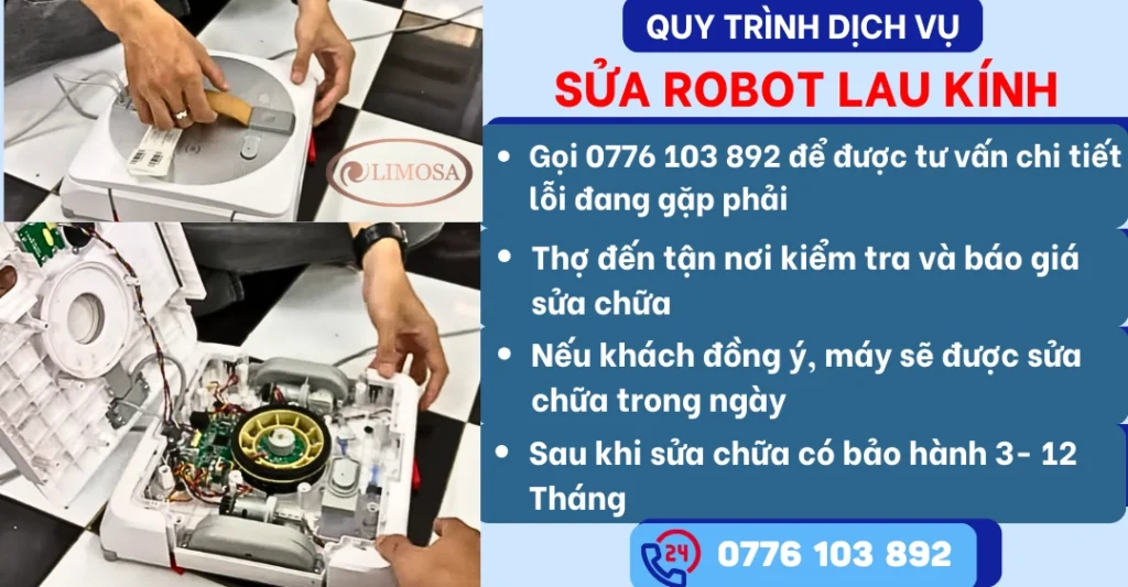 Quy trình dịch vụ sửa robot lau kính