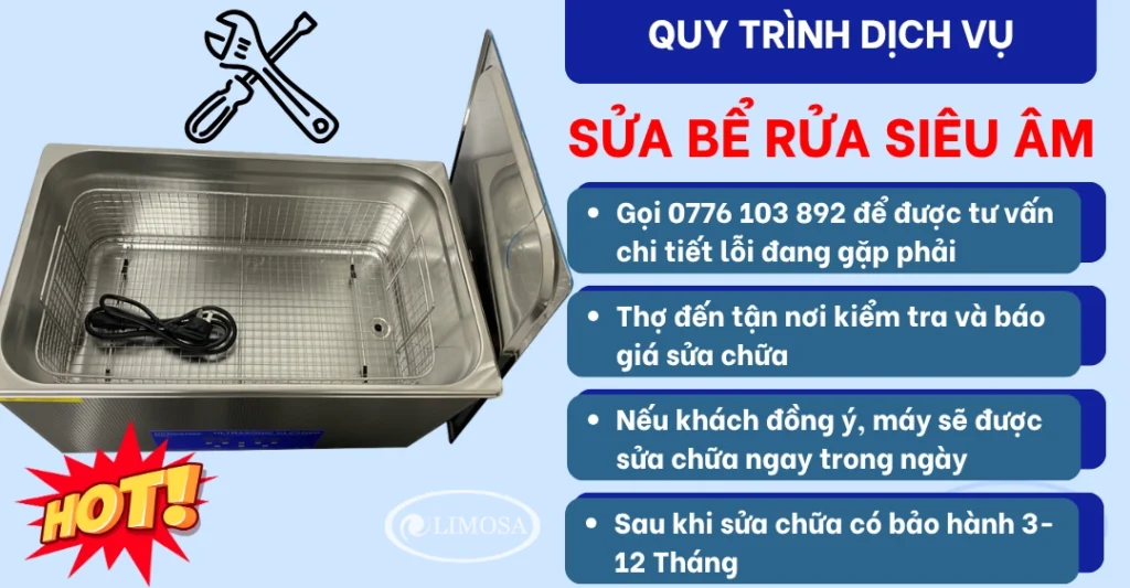 Quy trình dịch vụ sửa bể rửa siêu âm - Sửa chữa tận nơi Uy tín