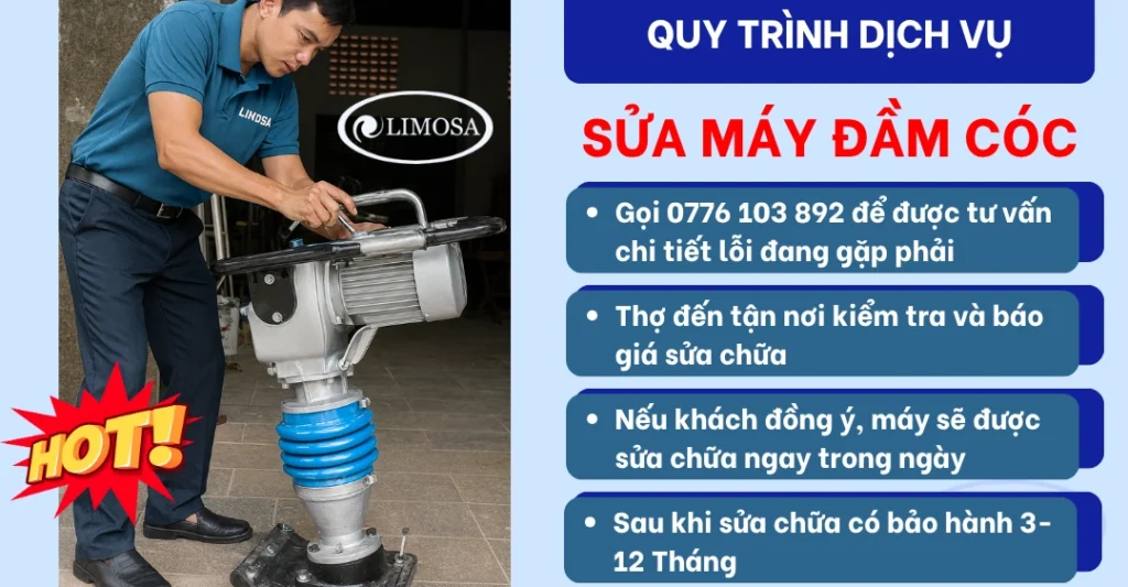 Quy trình sửa máy đầm cóc chuyên nghiệp - uy tín