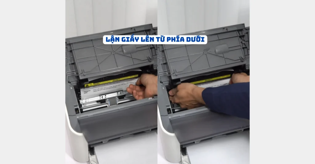 Lận giấy lên từ phía dưới