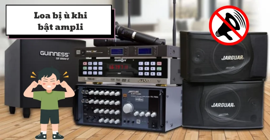 loa bị ù khi bật ampli